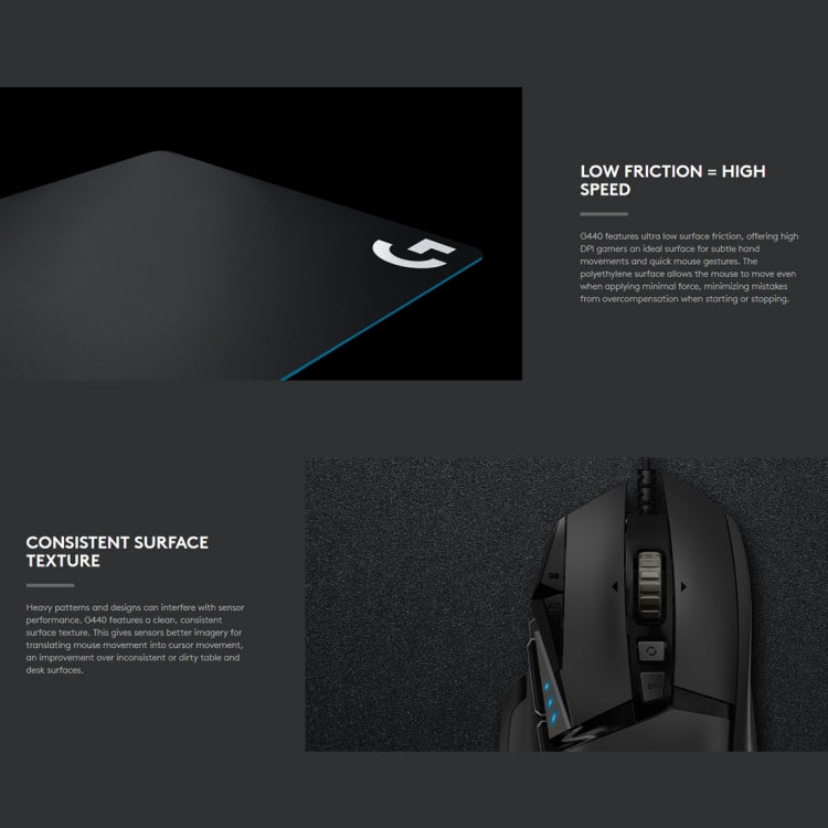 Logitech G440 Hard E-sport Gaming Mouse Pad, Size: 34 x 28cm (Black) - free shipping - PMC Jewellery - Order now!
