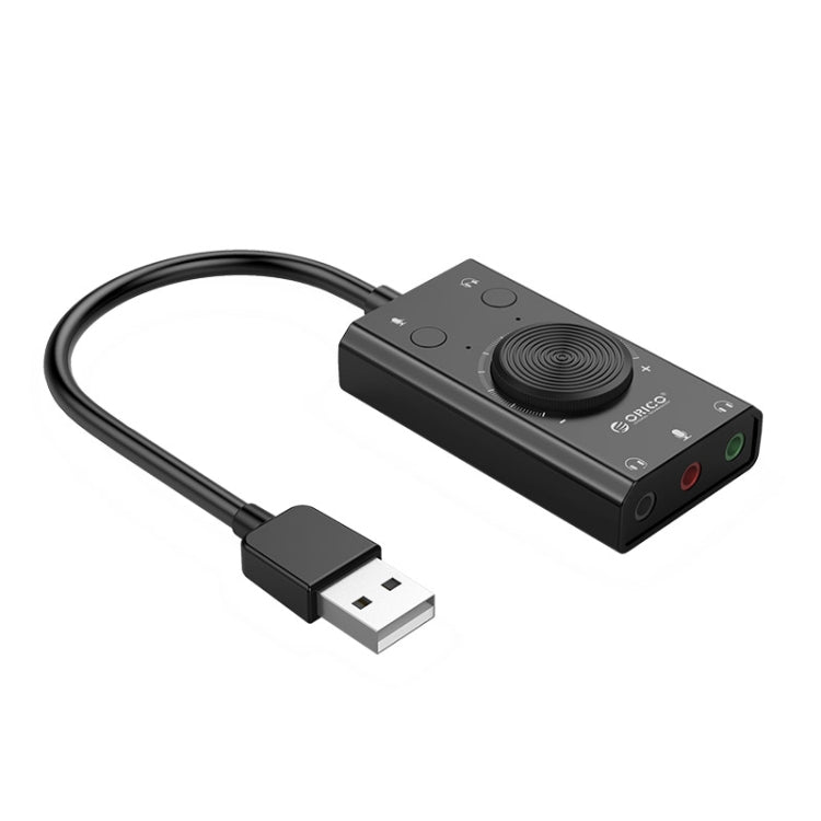 ORICO SC2 Multi-function USB External Driver-free Sound Card with 2 x Headset Ports & 1 x Microphone Port & Volume Adjustment (Black) - USB Sound by ORICO | Online Shopping South Africa | PMC Jewellery | Buy Now Pay Later Mobicred