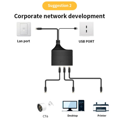 Male RJ45 3 in 1 Gigabit Network Splitter Cable Ethernet Network Coupler - Network Hubs by PMC Jewellery | Online Shopping South Africa | PMC Jewellery | Buy Now Pay Later Mobicred