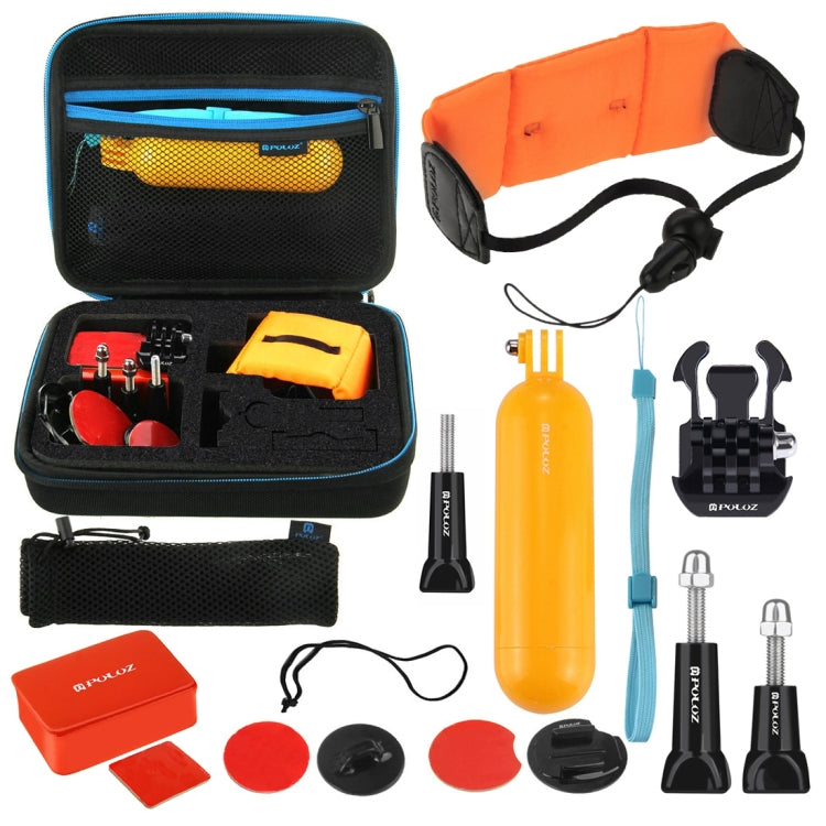 PULUZ 14 in 1 Surfing Accessories Combo Kits with EVA Case (Bobber Hand Grip + Floaty Sponge + Quick Release Buckle + Surf Board Mount + Floating Wrist Strap + Safety Tethers Strap + Storage Bag ) for ... ce Pro, DJI Osmo Action 4 and Other Action Cameras -  by PULUZ | Online Shopping South Africa | PMC Jewellery | Buy Now Pay Later Mobicred