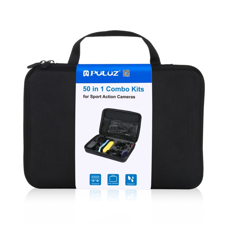 PULUZ 50 in 1 Accessories Total Ultimate Combo Kits with EVA Case (Chest Strap + Suction Cup Mount + 3-Way Pivot Arms + J-Hook Buckle + Wrist Strap + Helmet Strap + Extendable Monopod + Surface Mounts ... ce Pro, DJI Osmo Action 4 and Other Action Cameras -  by PULUZ | Online Shopping South Africa | PMC Jewellery | Buy Now Pay Later Mobicred