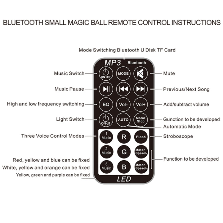 USB Bluetooth Crystal Magic Ball Stage Light with Remote Control (Black) - Stage Lighting by PMc TechLife | Online Shopping South Africa | PMc TechLife | Buy Now Pay Later Mobicred
