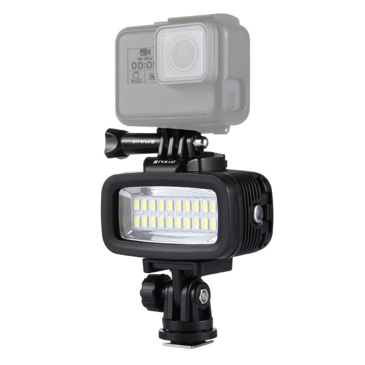 PULUZ 20 LEDs 40m Waterproof IPX8 Studio Light Video & Photo Light with Hot Shoe Base Adapter & Quick Release Buckle & Long Screw & 2 x Filter Plates for GoPro HERO10 Black / HERO9 Black / HERO8 Black ... n /4 /3+ /3 /2 /1, Xiaoyi and Other Action Cameras - free shipping - PMC TechLife - Order now!