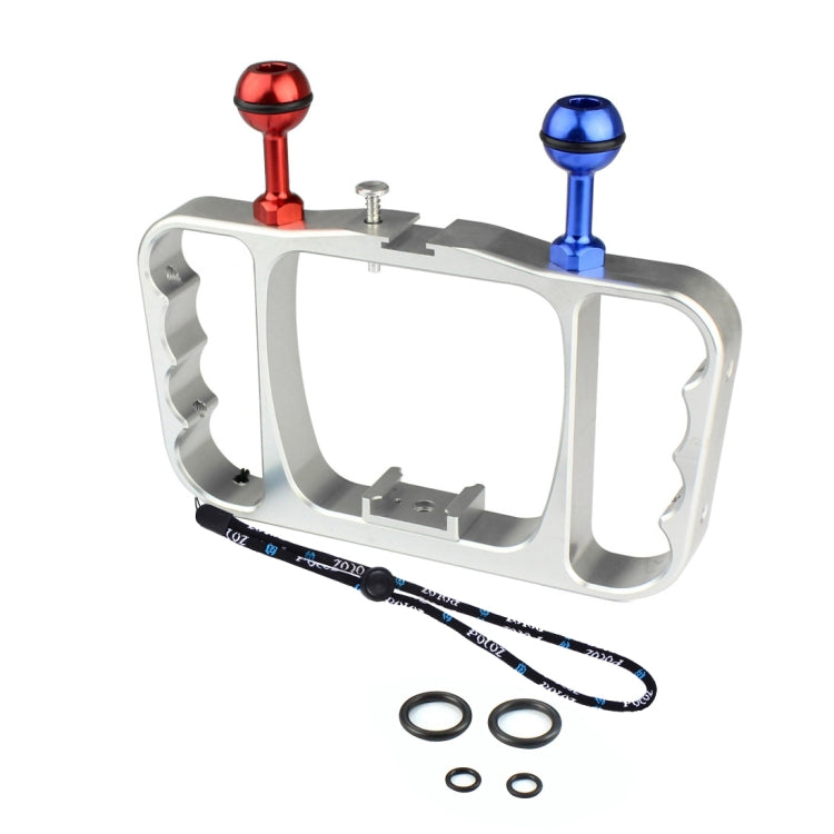 PULUZ Dual Handheld Diving Light Arm CNC Aluminum Mount with Lanyard for GoPro, Insta360, DJI and Other Action Cameras(Silver) - free shipping - PMC TechLife - Order now!