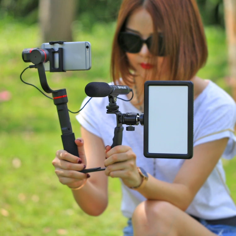 PULUZ L-Shape Bracket Handheld Grip Holder with Dual Side Cold Shoe Mounts for Video Light Flash, DSLR Camera - Hand Held Monopod by PULUZ | Online Shopping South Africa | PMC Jewellery