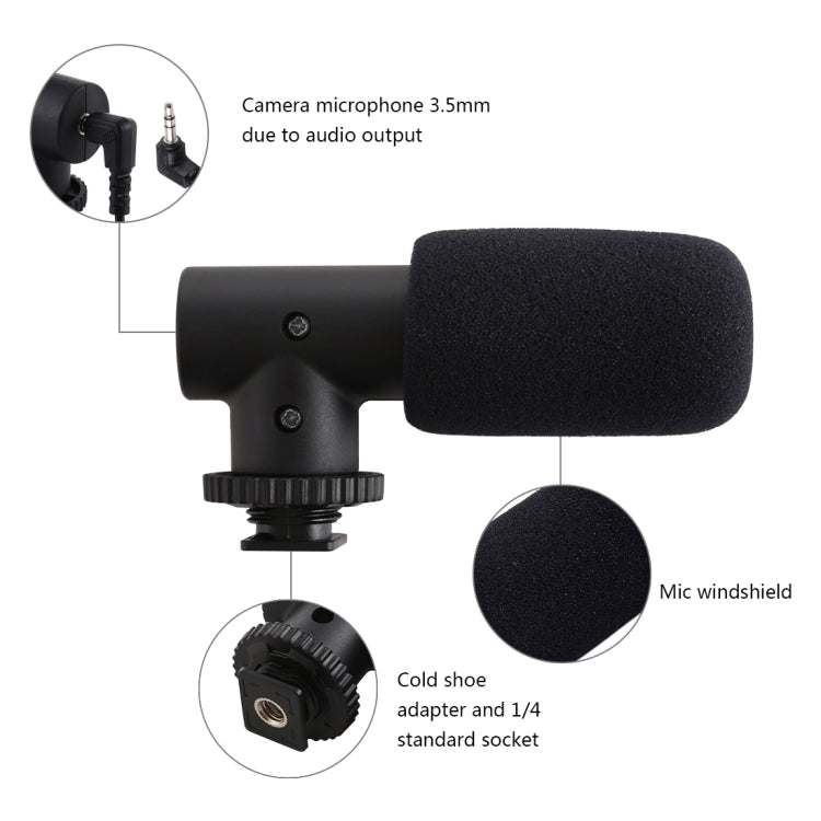 PULUZ 3.5mm Audio Stereo Recording Vlogging Professional Interview Microphone for DSLR & DV Camcorder, Smartphones - Camera Microphone by PULUZ | Online Shopping South Africa | PMC Jewellery | Buy Now Pay Later Mobicred