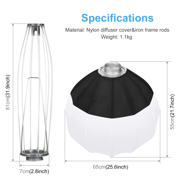 PULUZ 65cm Foldable Lantern Softbox SpeedLite Flash Light Foldable Diffuser - free shipping - PMC TechLife - Order now!
