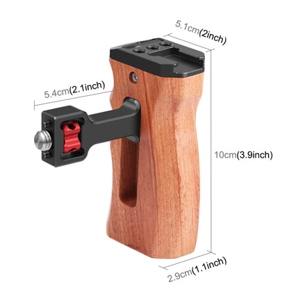 PULUZ 3/8 inch Screw Universal Camera Wooden Side Handle with Cold Shoe Mount for Camera Cage Stabilizer(Black) - Camera Stabilizer by PULUZ | Online Shopping South Africa | PMC Jewellery | Buy Now Pay Later Mobicred