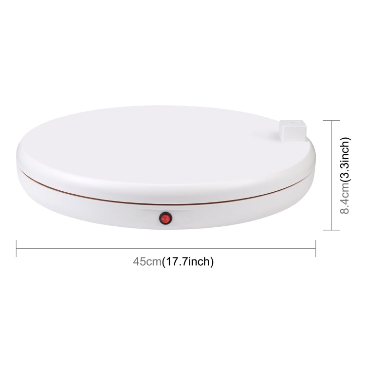 PULUZ 45cm Remote Control Adjusting Speed Rotating Turntable Display Stand with Power Socket, White, Load 100kg(EU Plug) - free shipping - PMC TechLife - Order now!