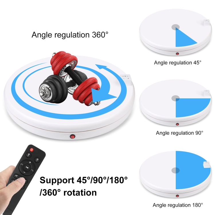 PULUZ 45cm Remote Control Adjusting Speed Rotating Turntable Display Stand with Power Socket, White, Load 100kg(EU Plug) - free shipping - PMC TechLife - Order now!
