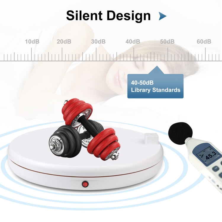 PULUZ 45cm Remote Control Adjusting Speed Rotating Turntable Display Stand with Power Socket, White, Load 100kg(EU Plug) - free shipping - PMC TechLife - Order now!