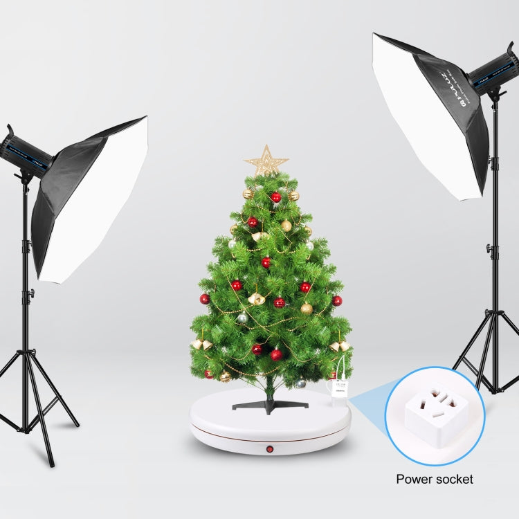 PULUZ 45cm Remote Control Adjusting Speed Rotating Turntable Display Stand with Power Socket, White, Load 100kg(EU Plug) - free shipping - PMC TechLife - Order now!