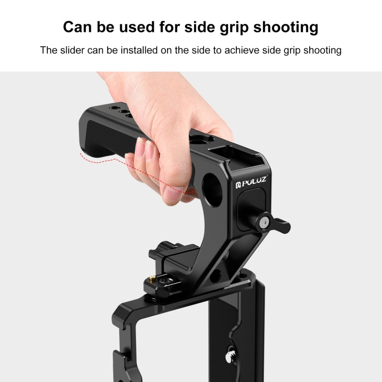 PULUZ Double-thread Metal Quick Release Top Handle with Cold Shoe for Camera Cage Stabilizer (Black) - free shipping - PMC TechLife - Order now!