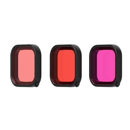 PULUZ Square Housing Diving Color Lens Filter for GoPro HERO8 Black(Red) - Lens Filter by PULUZ | Online Shopping South Africa | PMC Jewellery | Buy Now Pay Later Mobicred