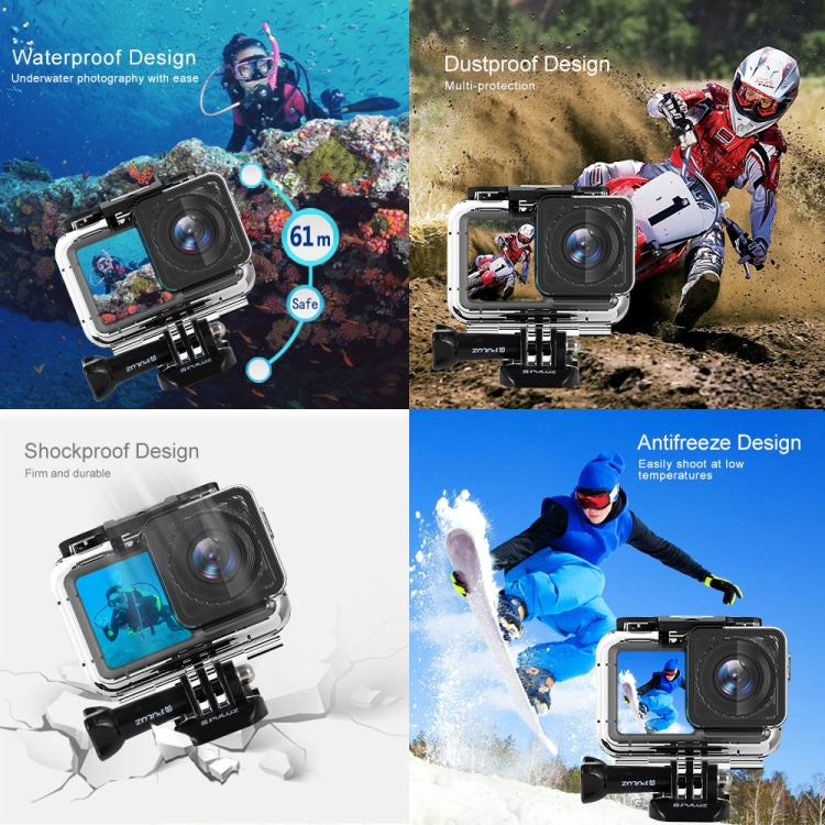 PULUZ 61m Underwater Waterproof Housing Diving Case for DJI Osmo Action, with Buckle Basic Mount & Screw - Waterproof Cases by PULUZ | Online Shopping South Africa | PMC Jewellery | Buy Now Pay Later Mobicred