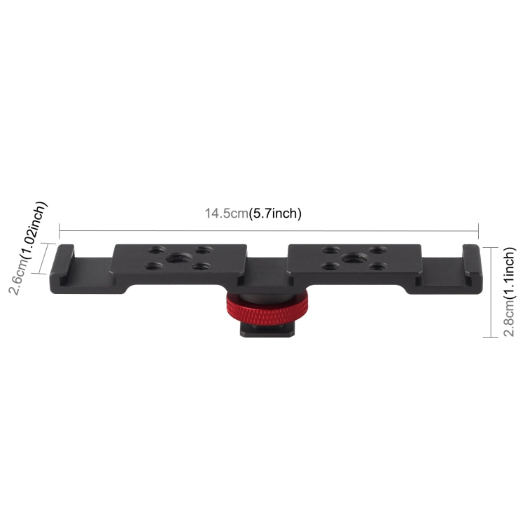 PULUZ Three-head Cold Shoe Bracket Mount(Black) - Stand Bracket by PULUZ | Online Shopping South Africa | PMC TechLife | Buy Now Pay Later Mobicred