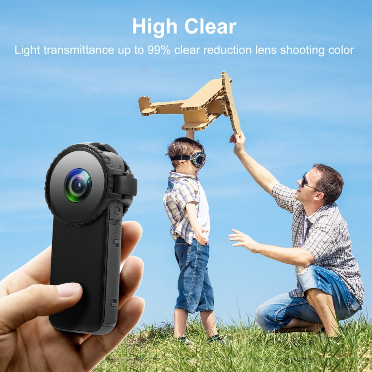 PULUZ Upgrade Lens Guard Protective Glass Cover for Insta360 One X2(Black) - Len Accessories by PULUZ | Online Shopping South Africa | PMC Jewellery