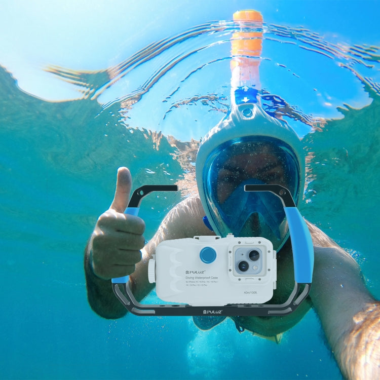 PULUZ Dual Silicone Handles Aluminium Alloy Underwater Diving Rig for GoPro, Other Action Cameras and  Smartphones (Blue) - Diving Accessories by PULUZ | Online Shopping South Africa | PMC Jewellery