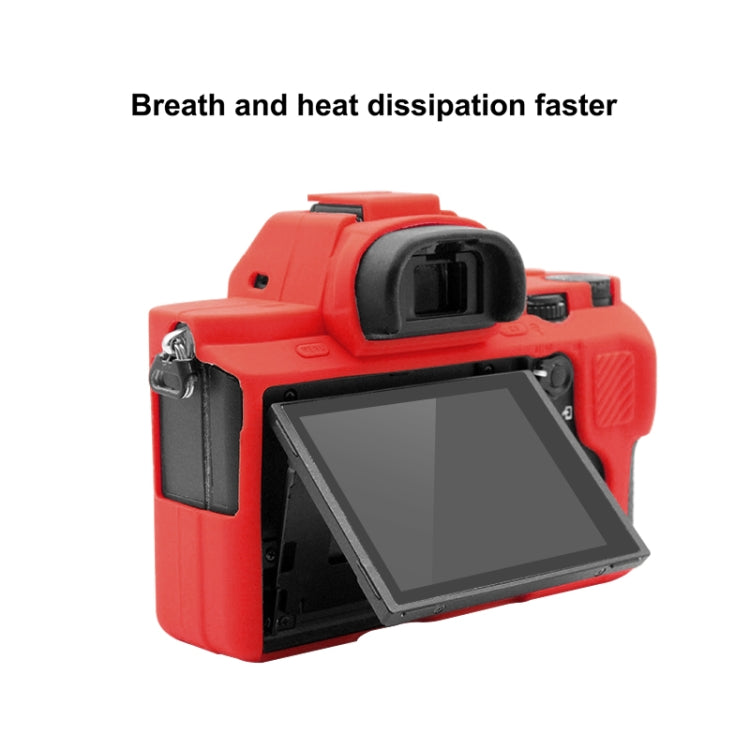 PULUZ Soft Silicone Protective Case for Sony ILCE-7MII / 7SMII / 7RMII(Red) - Protective Case by PULUZ | Online Shopping South Africa | PMC Jewellery | Buy Now Pay Later Mobicred