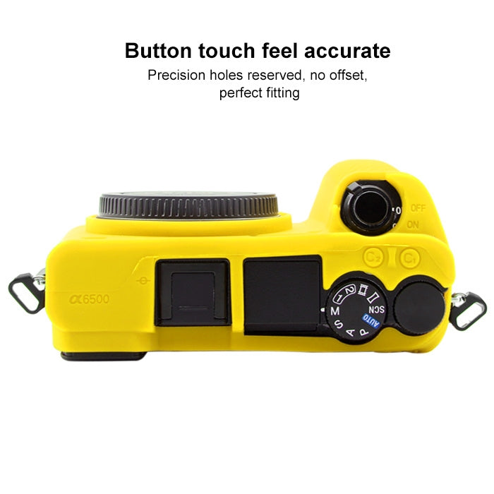 PULUZ Soft Silicone Protective Case for Sony ILCE-6500(Yellow) - free shipping - PMC TechLife - Order now!
