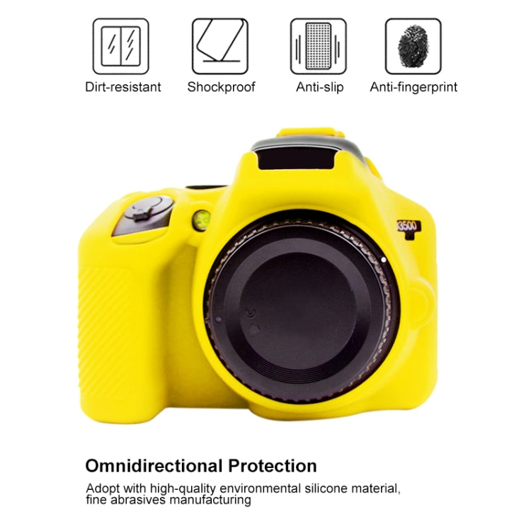PULUZ Soft Silicone Protective Case for Nikon D3500(Yellow) - Protective Case by PULUZ | Online Shopping South Africa | PMC TechLife | Buy Now Pay Later Mobicred