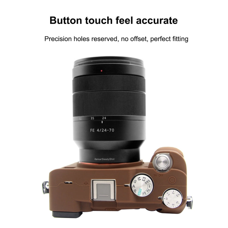 PULUZ Soft Silicone Protective Case for Sony A7C / ILCE-7C(Coffee) - Protective Case by PULUZ | Online Shopping South Africa | PMC TechLife | Buy Now Pay Later Mobicred