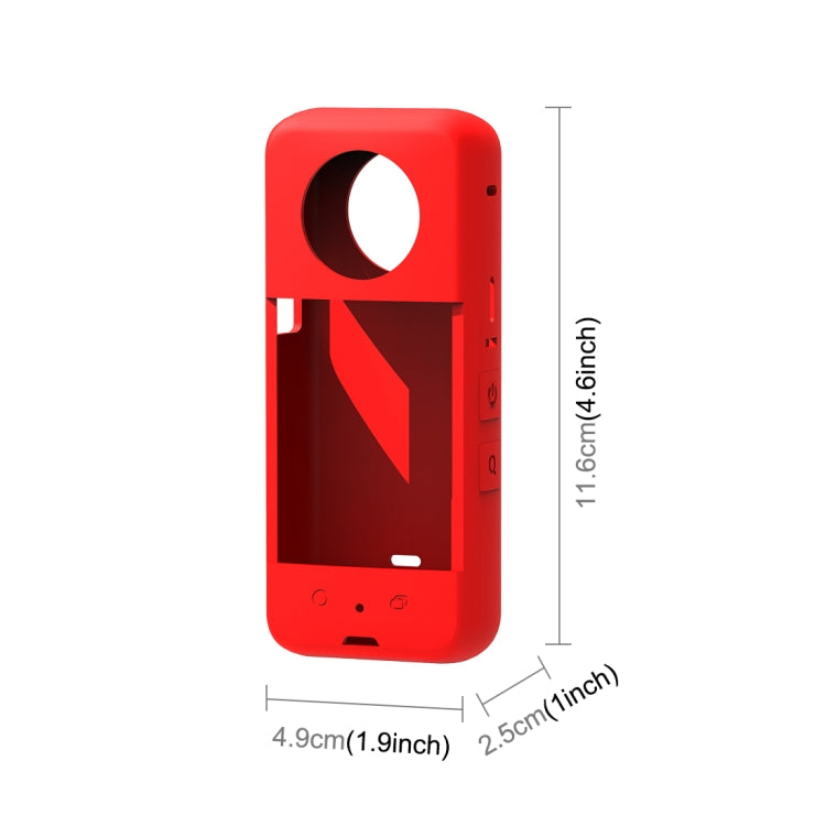 For Insta360 X3 PULUZ Silicone Protective Case with Lens Cover(Red) - Case & Bags by PULUZ | Online Shopping South Africa | PMC Jewellery