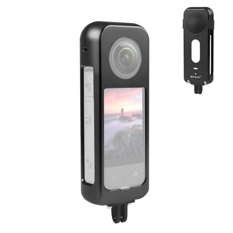 For Insta360 X3 PULUZ Metal Protective Cage Rig Housing Frame with Silicone Lens Cover (Black) - Mount & Holder by PULUZ | Online Shopping South Africa | PMC Jewellery | Buy Now Pay Later Mobicred