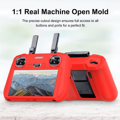 For DJI Mini 4 Pro / Air 3 Remote Control / DJI RC 2 with Screen PULUZ Silicone Protective Case (Red) - Others by PULUZ | Online Shopping South Africa | PMC Jewellery
