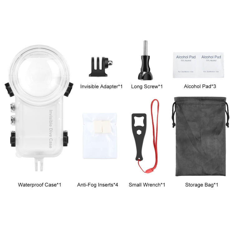 For Insta360 X3 PULUZ Invisible Dive Case 50m Waterproof Sealed Case (Transparent) - Case & Bags by PULUZ | Online Shopping South Africa | PMC Jewellery | Buy Now Pay Later Mobicred