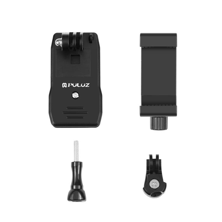 PULUZ 4 in 1 360 Degree Rotating Backpack Hat QR Clip Rec-mounts with Phone Clamp Kit - Backpack Clip by PULUZ | Online Shopping South Africa | PMC Jewellery | Buy Now Pay Later Mobicred