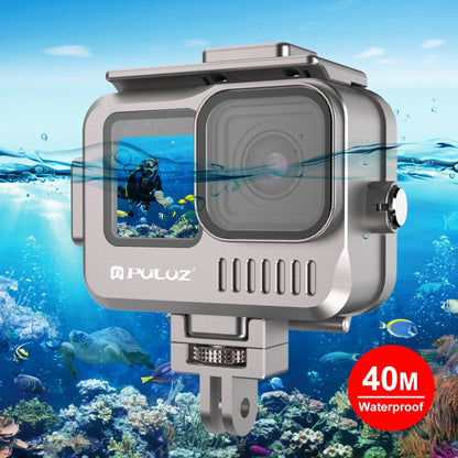 For GoPro HERO12 Black /11 Black /10 Black /9 Black PULUZ 40m Waterproof Housing Aluminum Alloy Protective Case (Grey) - Waterproof Cases by PULUZ | Online Shopping South Africa | PMC Jewellery | Buy Now Pay Later Mobicred