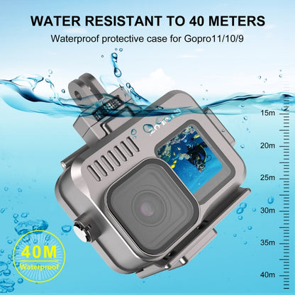 For GoPro HERO12 Black /11 Black /10 Black /9 Black PULUZ 40m Waterproof Housing Aluminum Alloy Protective Case (Grey) - Waterproof Cases by PULUZ | Online Shopping South Africa | PMC Jewellery | Buy Now Pay Later Mobicred