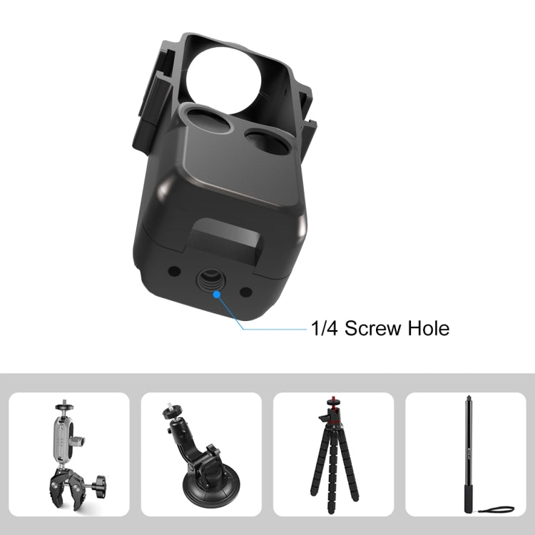 For DJI OSMO Pocket 3 PULUZ Metal Protection Frame Cage Adapter Bracket with Dual Cold Shoes (Black) - Mount & Holder by PULUZ | Online Shopping South Africa | PMC Jewellery | Buy Now Pay Later Mobicred