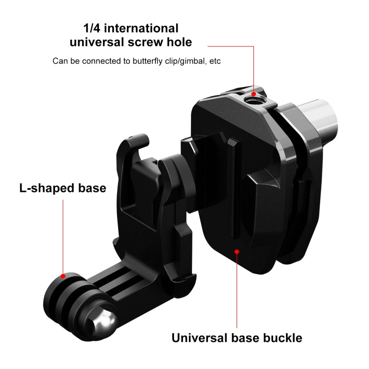 PULUZ Motorcycle Windshield Action Camera Mount Clip for GoPro Hero12 Black / DJI Osmo Action 4 / Insta360 X4 / Ace Pro and Other Action Cameras (Black) - Holder by PULUZ | Online Shopping South Africa | PMC Jewellery | Buy Now Pay Later Mobicred