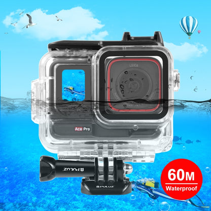 For Insta360 Ace Pro PULUZ 60m Underwater Waterproof Housing Case with Base Adapter & Screw (Transparent) - Case & Bags by PULUZ | Online Shopping South Africa | PMC Jewellery