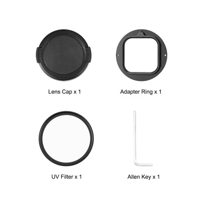 For Insta360 Ace Pro PULUZ 52mm UV Lens Filter Adapter Ring with Lens Cover (Black) - Len Accessories by PULUZ | Online Shopping South Africa | PMC Jewellery | Buy Now Pay Later Mobicred