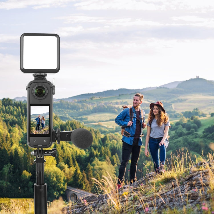 For Insta360 X4 PULUZ Cold Shoe PC Plastic Protective Frame with Adapter Mount & Screw (Black) - Mount & Holder by PULUZ | Online Shopping South Africa | PMC TechLife | Buy Now Pay Later Mobicred