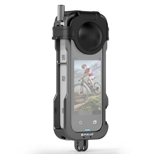For Insta360 X4 PULUZ Metal Protective Cage Rig Housing Frame with Lens Cover (Black) - Mount & Holder by PULUZ | Online Shopping South Africa | PMC Jewellery | Buy Now Pay Later Mobicred