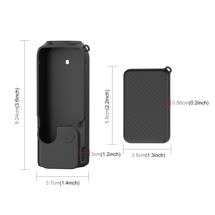 For DJI OSMO Pocket 3 PULUZ  2 in 1 Silicone Cover Case Set with Strap (Black) - Case & Bags by PULUZ | Online Shopping South Africa | PMC TechLife | Buy Now Pay Later Mobicred