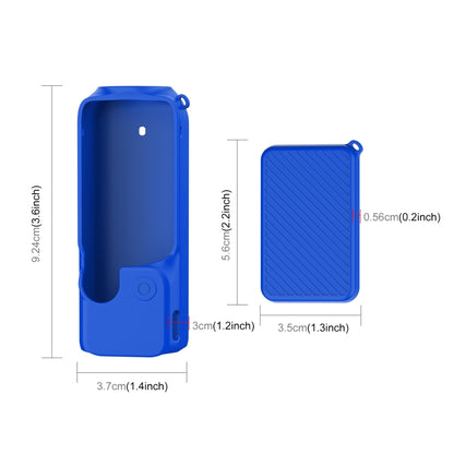 For DJI OSMO Pocket 3 PULUZ  2 in 1 Silicone Cover Case Set with Strap (Blue) - Case & Bags by PULUZ | Online Shopping South Africa | PMC Jewellery | Buy Now Pay Later Mobicred