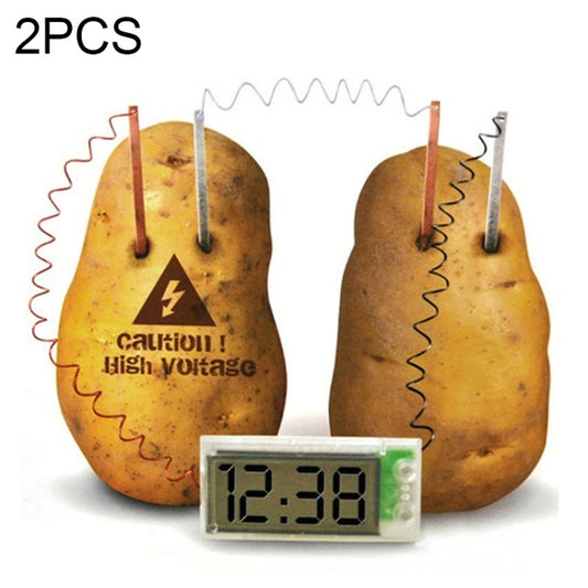 DIY Novel Green Science Potato Digital Clock Educational Kit with 2 inch LCD Screen (Potato NOT Included)(White) - Alarm Clocks by PMC Jewellery | Online Shopping South Africa | PMC Jewellery | Buy Now Pay Later Mobicred