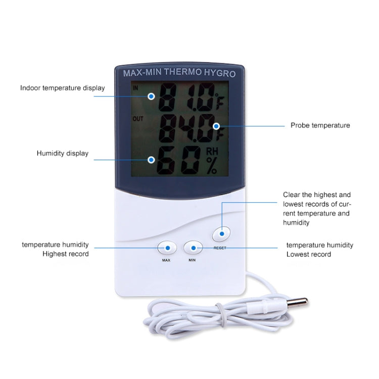 Indoor Thermometer with Hygrometer(White) - Indoor Thermometer by PMC Jewellery | Online Shopping South Africa | PMC Jewellery | Buy Now Pay Later Mobicred