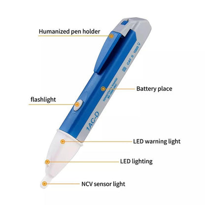 Pen Non-contact AC Voltage Alert Detector 90V-1000V (Blue) - Voltage Detector by PMC Jewellery | Online Shopping South Africa | PMC Jewellery | Buy Now Pay Later Mobicred