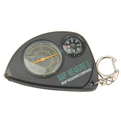 2-in-1 Portable Map Distance Measuring Measurer + Compass with Key Chain for Outdoor Camping Hiking(Black) - Hiking Meter by PMC Jewellery | Online Shopping South Africa | PMC Jewellery | Buy Now Pay Later Mobicred