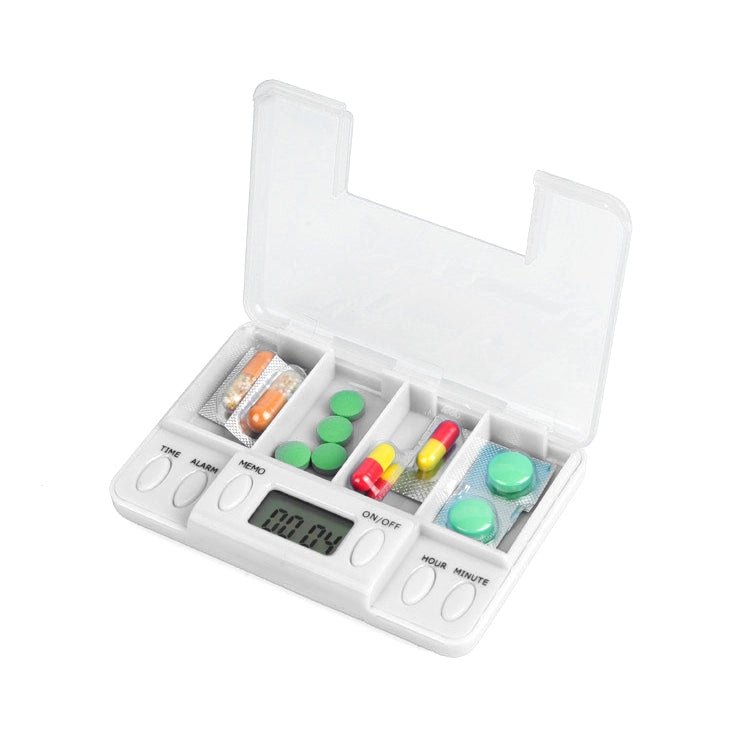 Portable Transparent Travel Pills Reminder Multi-Alarm(White) - free shipping - PMC TechLife - Order now!