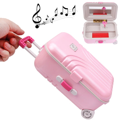 Cute Mini Suitcase Style Mechanical Music Box / Storage Box with Mirror & Ballet Girl(Pink) - Music Box by PMC Jewellery | Online Shopping South Africa | PMC Jewellery | Buy Now Pay Later Mobicred