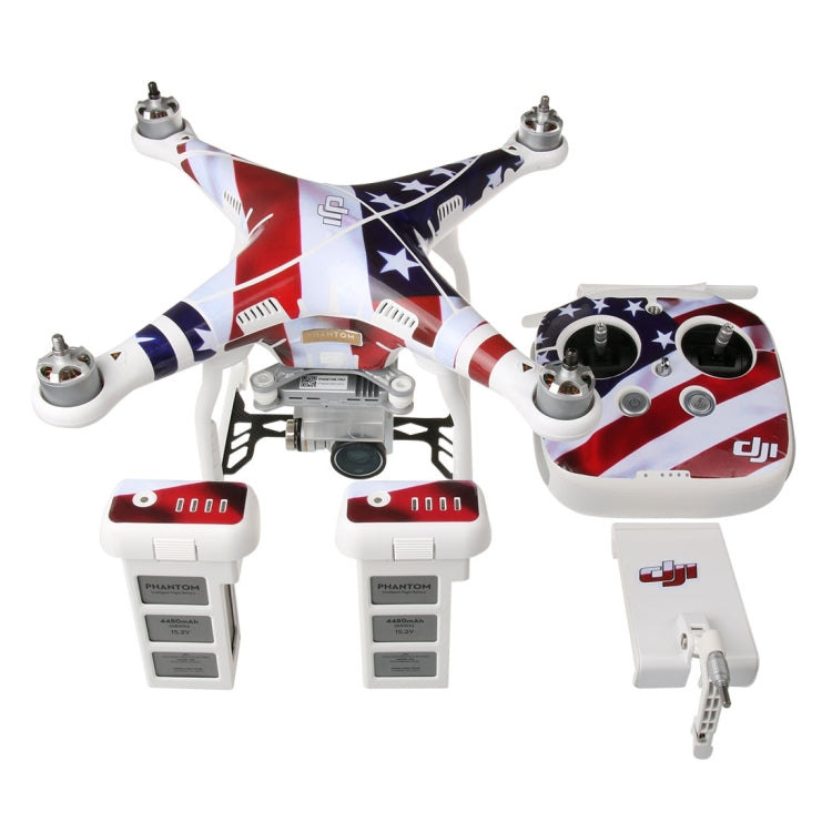 US Flag Pattern 4D Imitation Carbon Fiber PVC Water Resistance Sticker Kit for DJI Phantom 3 Quadcopter & Remote Controller & Battery -  by PMC Jewellery | Online Shopping South Africa | PMC Jewellery | Buy Now Pay Later Mobicred