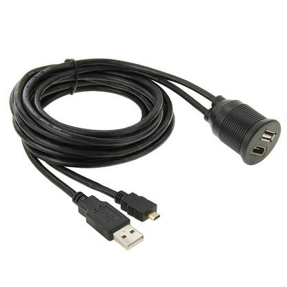 USB 2.0 & Micro HDMI (Type-D) Male to USB 2.0 & HDMI (Type-A) Female Adapter Cable with Car Flush Mount, Length: 2m - DIY Cables by PMC Jewellery | Online Shopping South Africa | PMC Jewellery