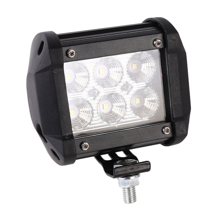 18W  6 LED White Light Floodlight Engineering Lamp / Waterproof IP67 SUVs Light, DC 10-30V(Black) - Work Lights by PMC Jewellery | Online Shopping South Africa | PMC Jewellery | Buy Now Pay Later Mobicred